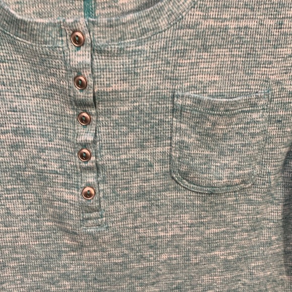 WoolRich Long Sleeve Green & White Button Henley Shirt XL - Picture 4 of 7